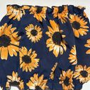 SheIn  Ruffled Sunflower Print Cropped Tube Top Orange and Navy Size Small Photo 2