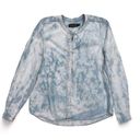 Calvin Klein Jeans  Womens Blue Tie Dye Chambray Long Sleeve Popover Shirt Size S Photo 0