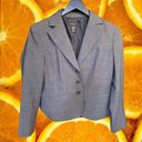 Rafaella  Petites Gray Plaid 3‎ Button Blazer Size 8P Photo 0