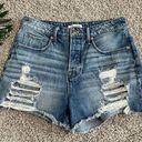 Good American Distressed Denim Shorts Photo 0