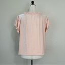 Free People  Terese Velvet Pink Tint Short Sleeves Top, Sz Medium Photo 5