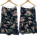 CAbi  Flowy High Waisted Midi Skirt Floral Print Black Pink Rayon Womens 8 Photo 1