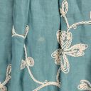 Talbots  Skirt Size 4 Blue Linen Floral Embroidered A-Line Pleated Cottagecore Photo 8