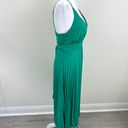 Jessica Simpson  Womens Strapless V Neck Pleated Midi Dress Green Size S Photo 3