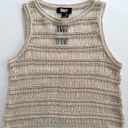 DKNY Sleeveless Open Knit Crew Neck Tank Vest Top Photo 0