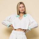 Style Rack LA Cropped Embroidered Peasant Blouse Photo 1