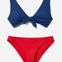 Everlane  Bikini Swim Set in Blue and Red M NWT Photo 0