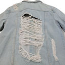 Boom Boom Jeans Jacket Size Medium Distressed Destroyed Jean Jacket Ripped Denim Jacket Photo 4