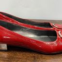 Tahari  Women's Kiki Patent Leather Mirrored Block Heel Slip-on Flats Red Sz 6.5 Photo 6