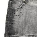 No Boundaries VTG Y2K  Micro Mini Skirt Size 13 Denim Gray Black Studded Grunge Photo 4