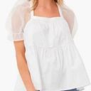 Tuckernuck   | Pomander Place | Tinsley Top | White Organza Puff Sleeve | Sz XS Photo 0