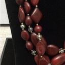 Sophia& Kate Sophia And Kate Pierced Earrings Necklace Statement Chunky Acrylic Deep Red Photo 1