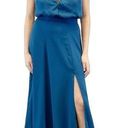 Yumi Kim NEW  Womens M High Demand Maxi Dress Ink Blue Halter Top Gown Photo 0