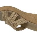 sbicca  Womens Wedge Sandals Slip On Platform Open Toe Heels Knit Strap Beige 10M Photo 0