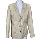 Denim & Co Khaki Stretch Denim Jacket Floral Embroidered Notch Collar Large Photo 0