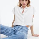 Madewell  Crop Dolman Linen Short Sleeve Shirt in White Size Medium Photo 1