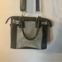 Big Buddha  Straw Satchel Black and White Removable Shoulder Strap Photo 2