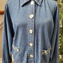 Coldwater Creek Cold Water Creek Women's Blue Denim 100% Cotton Long Sleeve Collared Jacket Photo 1