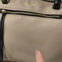 Kate Spade  Shoulder Bag with Handles Leather Taupe w Black Strap Gold Hardware Photo 3