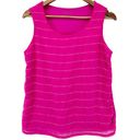 Coldwater Creek  Womens S Sequin Tank Top Fuchsia Hot Pink Knit Woven Stretch Photo 0