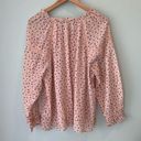 True Craft  Ditsy Floral Linen-like Semi Sheer Peach Top 2X Photo 4