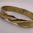 Monet Signed  Costume Jewelry Gold Tone Bangle Bracelet Photo 1