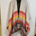 American Eagle  Outfitters Womens Native Poncho Fringe Multicolor One Size Photo 0