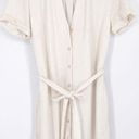 Abercrombie & Fitch  Linen Blend Shirt Dress Mini Short Sleeve White Women's M Photo 0