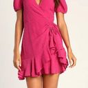 Lulus Magenta Ruffle Dress Photo 0