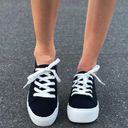 Soda Black Canvas Lace Up Platform Sneaker Photo 3