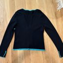 BCBGMAXAZRIA  Cardigan Twee Black Blue Size Large Photo 3