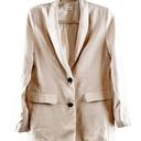 Mango MNG  Casual Long Sleeve Peak Lapel Single Breasted Blazer Jacket Tan Small Photo 0