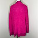 Zenana Outfitters Cardigan LARGE Pink Popcorn Knit Open Front Barbiecore Winter Minimalist Photo 7