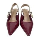 Dior  J'Adior Red Patent Leather Pointed Toe Logo Bow Slingback Pumps Size 36.5 Photo 4
