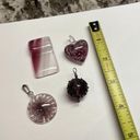 Handmade Lot Of 4 Costume Pendants / Charms Blown Art Glass Purple / Pink Mix Photo 5