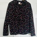 CAbi  | Ferris Blouse Black Multi Color Rainbow Printed Button Down | Size Medium Photo 0