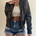 Say What? Army Green Bomber Camo Jacket Photo 4