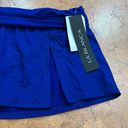 La Blanca NWT  Blue Shirred Samba Slit Skirted Bikini Swim Bottoms Size 8 Photo 2