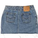 Levi's Levi’s Vintage Y2K Jean Denim Snap Closure Raw Hem Distressed Mini Skirt Size 6 Photo 1