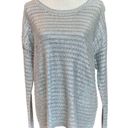 a.n.a  Womens Sweater Silver Metallic Pullover Waffle Knit Long Sleeve XL New Photo 1