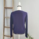 Vintage Blue Andrew Argenti  V-Neck Lightweight Golf Embroidered Sweater L Photo 1