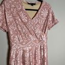 LuLaRoe 🌺  Elegant Noelle Faux Wrap dress light pink velvet jacquard Photo 1