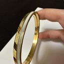 Monet  Lot Of 2 Skinny Bangle Bracelets 7 3/4 Inch Gold Tone 1 White Enamel Photo 9