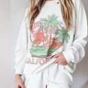 Show Me Your Mumu  crewneck Sweatshirt Palm Springs Graphic white pink tropical Photo 1