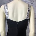 Carmen Marc Valvo , Gem Stones, Metallic Black Bandage Dress size small Photo 8