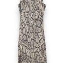 Olivaceous  tan snakeskin print spaghetti strap slip cocktail Y2K midi dress L Photo 0