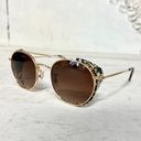 Krewe  Tchoup Blinker Gold Plated Amber Silver Gradient Mirrored Lens Sunglasses Photo 2