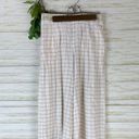 Anthropologie Elevenses Neutrl Grid Embroidered Waist Wide Leg Cropped Pants Photo 1