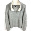 Banana Republic  Oversized Half Zip Sweater Cashmere Blend Heather Gray Medium Photo 10