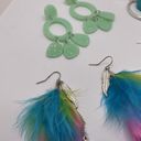 Dress Up Lot Of 4 Fun Women’s Costume Earrings Pierced Dangle Drop  Photo 3